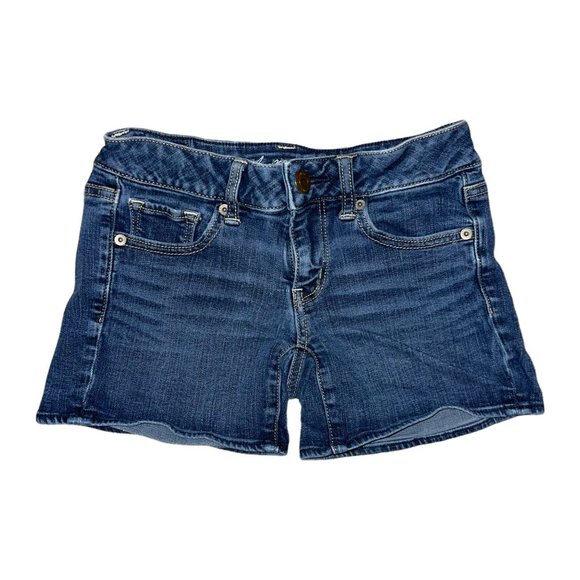 American Eagle AEO Medium Wash Pockets Shorts Womens 2 - Picture 1 of 7